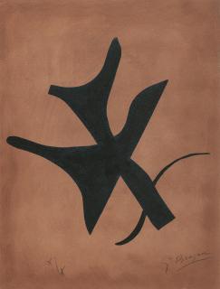 Georges Braque - Oiseau vert sur fond brun