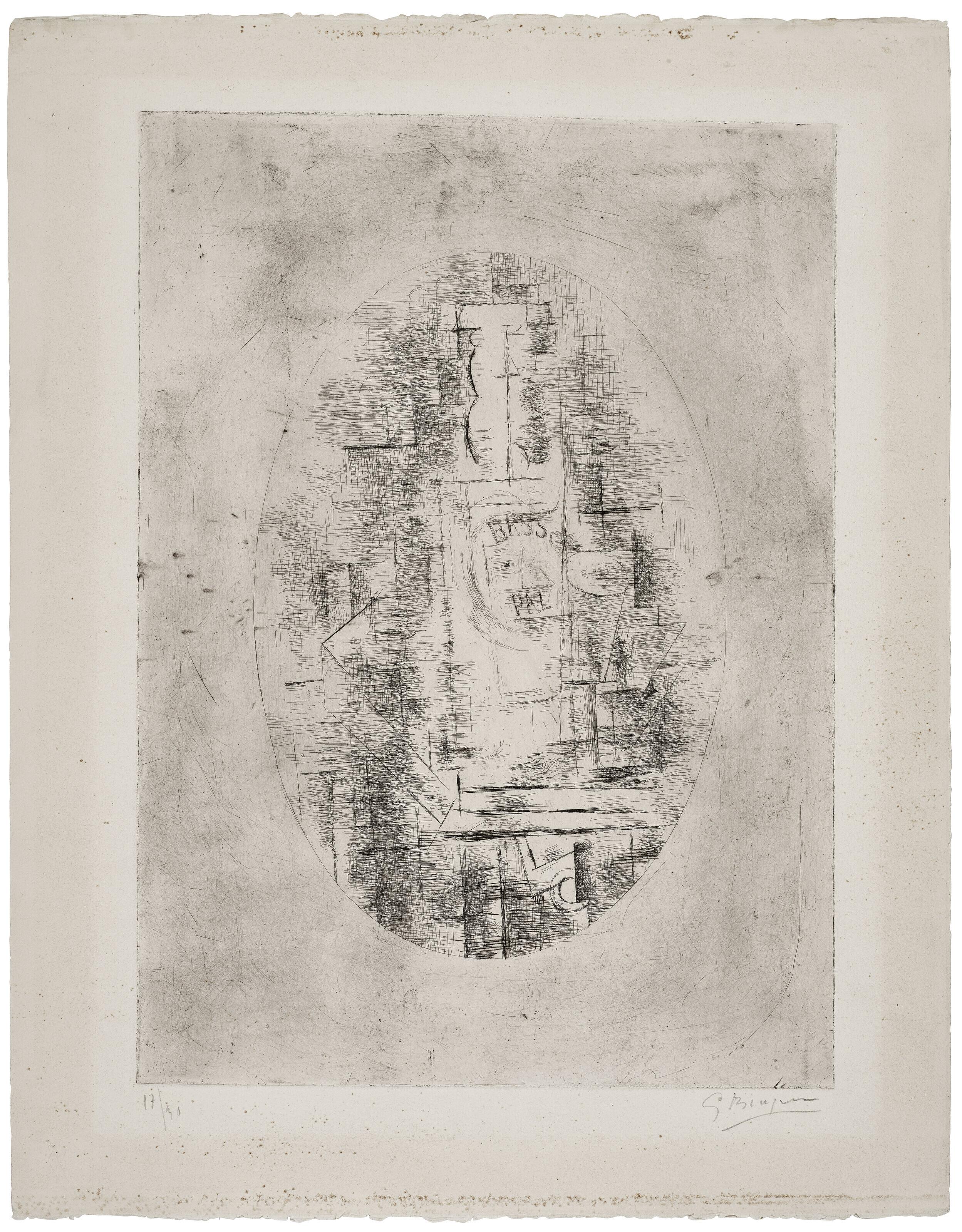 Georges Braque - Pal (Bouteille de Bass et verre sur une table)