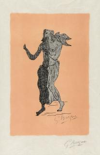 Georges Braque - Personnage sur fond rose.