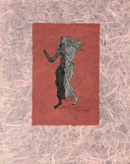 Georges Braque - Personnage sur fond rose