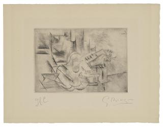 Georges Braque - Petite Guitare Cubiste (Guitare Sur Une Table)