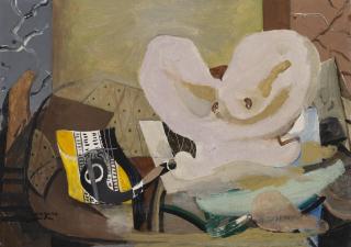 Georges Braque - Pipe, compotier et poires sur un guéridon