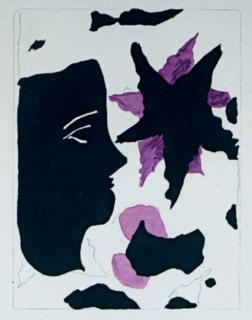 Georges Braque - Tête en profil et l\'étoile (from Georges Braque: Nouvelles Sculptures et Plaques Gravées) (Vallier 152)