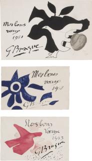 Georges Braque - Three Greeting Cards (See V. P. 301)