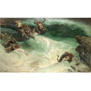 Georges Clairin - French Naiades Et Centaures Dans Les Vagues