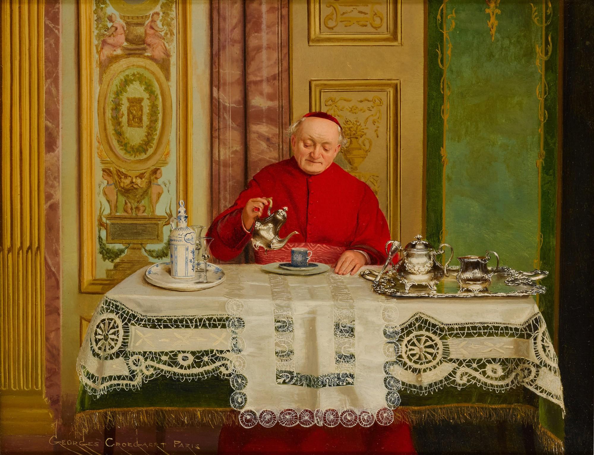 Georges Croegaert - Cardinal Taking Coffee