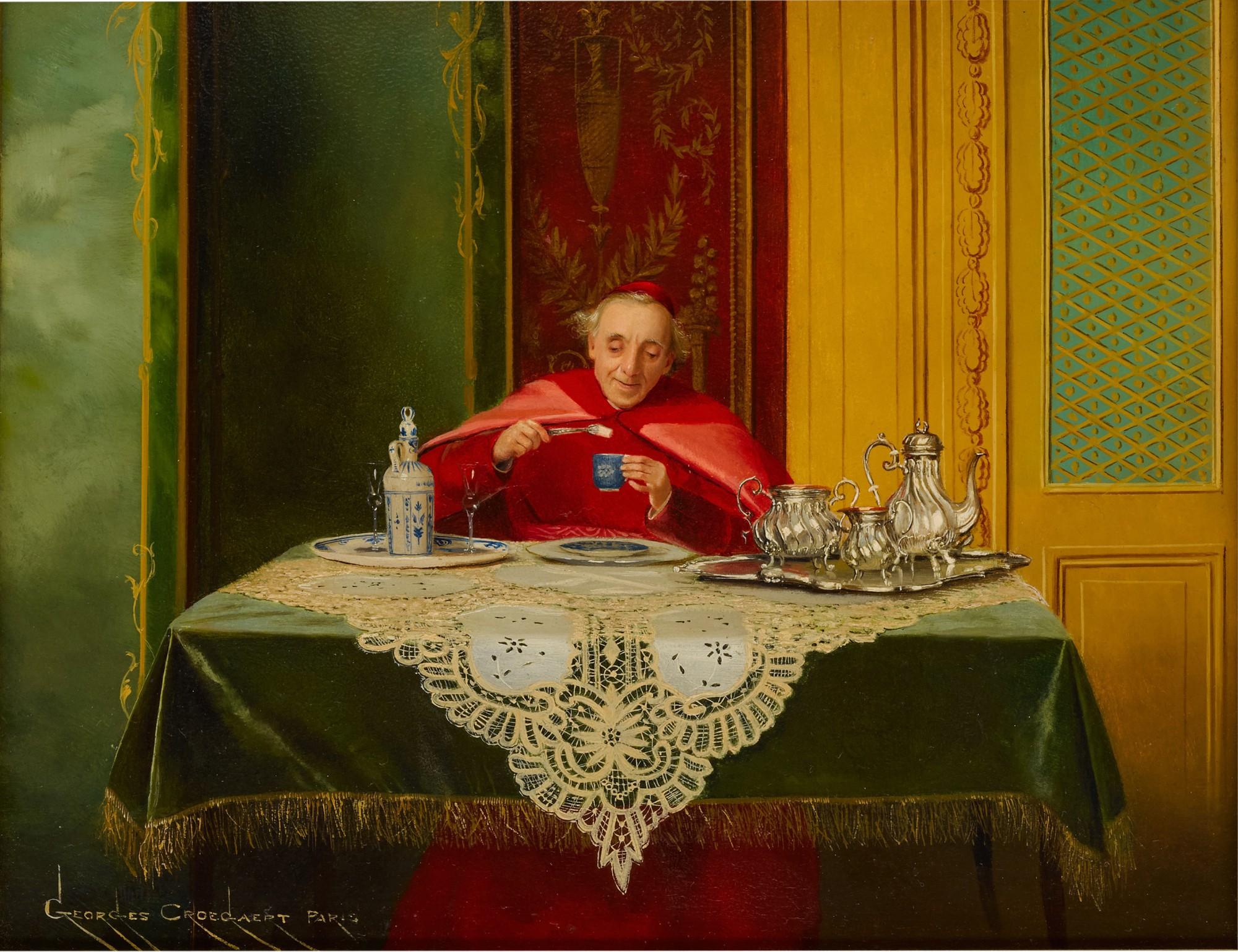 Georges Croegaert - Cardinal Taking Tea