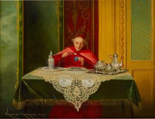 Georges Croegaert - Cardinal Taking Tea