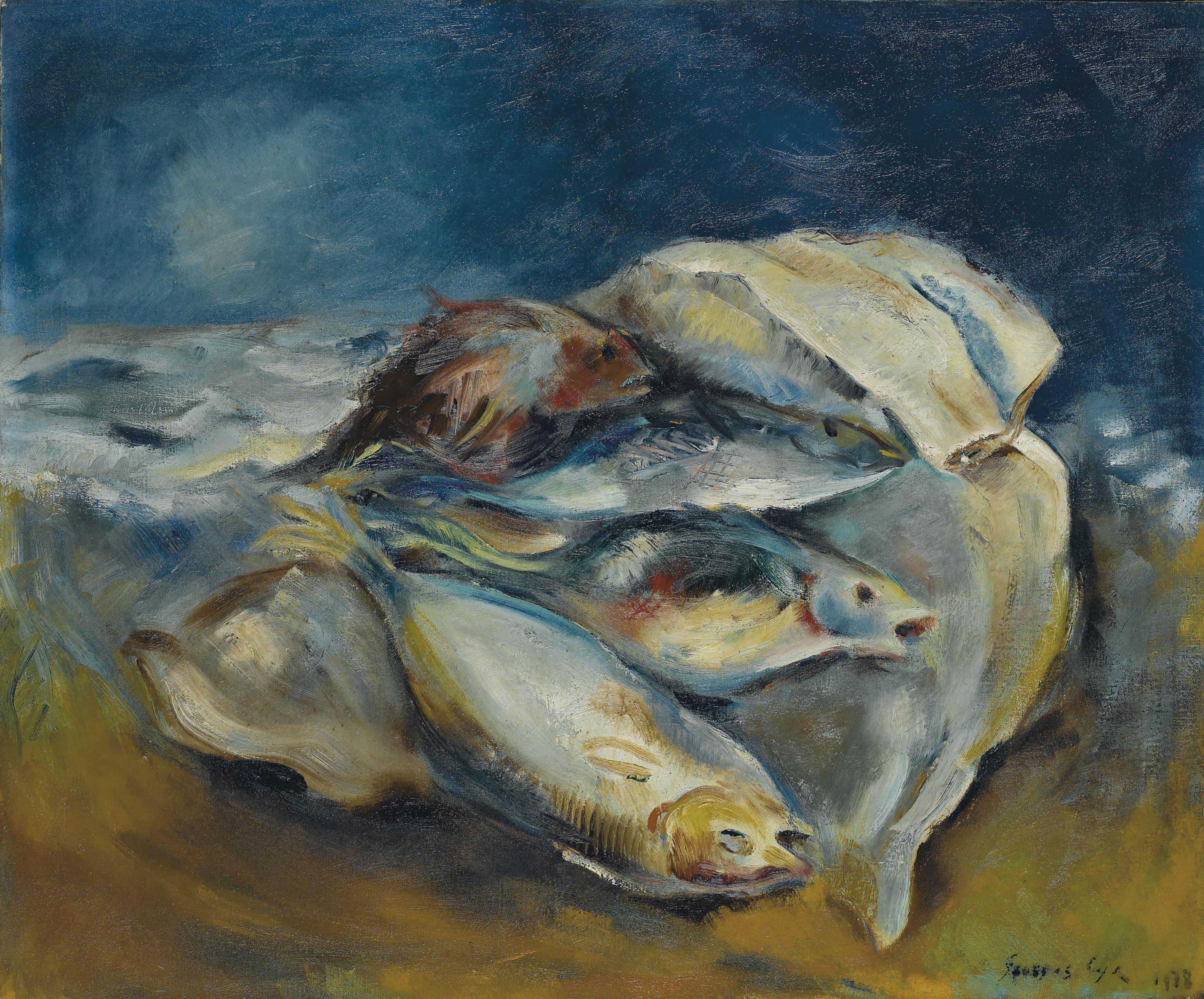 Georges Cyr - Nature morte aux poissons