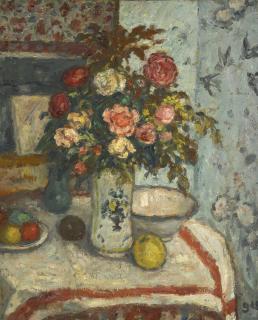 Georges d\' Espagnat - Vase De Fleurs Et Fruits