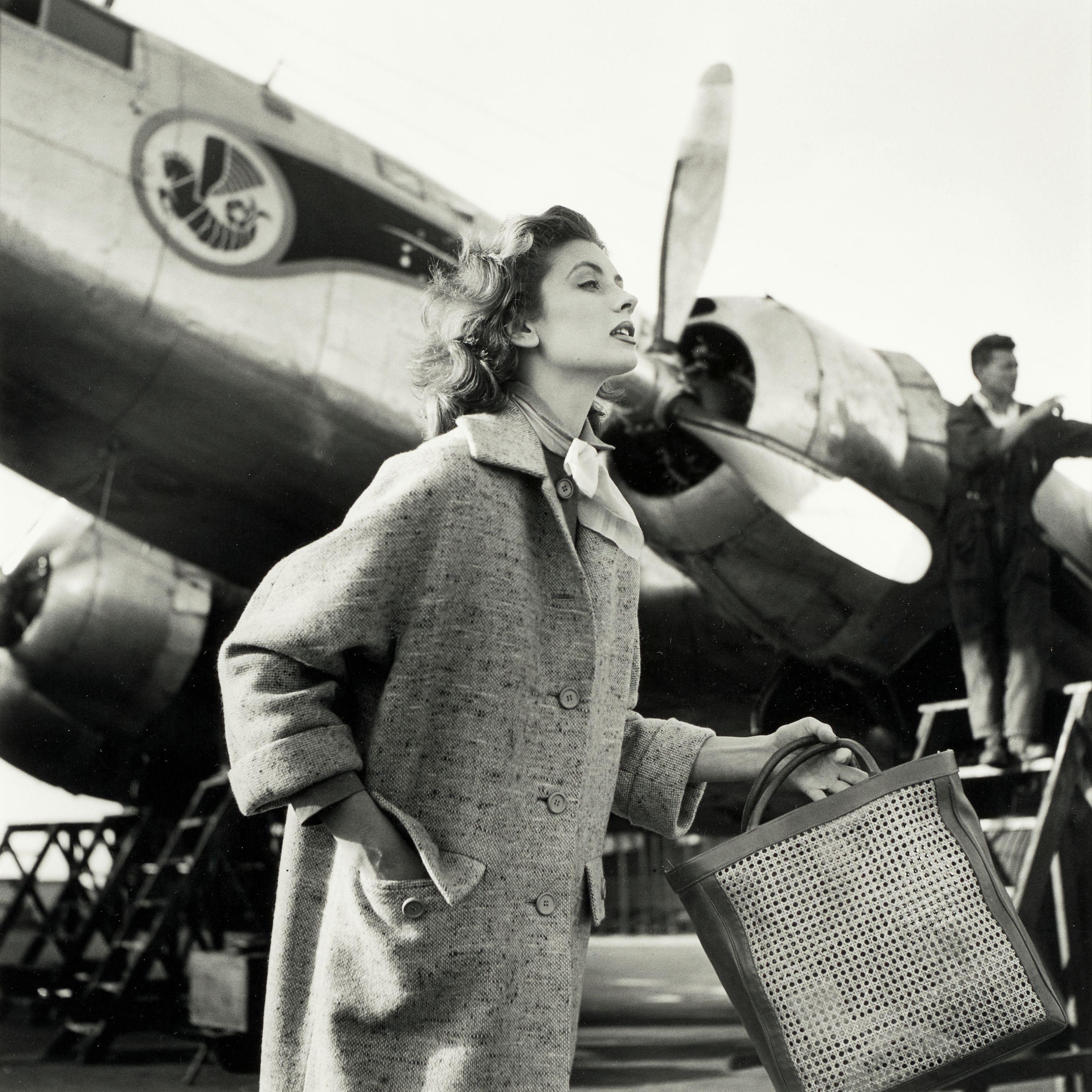 Georges Dambier - Suzy Parker, Casablanca Airport, Maroc (for \'Elle\' Magazine)