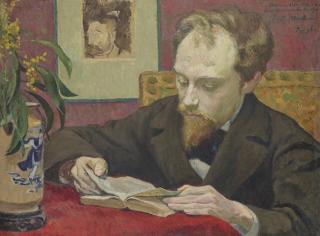 Georges-Daniel De Monfreid - Portrait de Gustave le Rouge, à l\'eau-forte de Gauguin, \'Mallarmé au corbeau\'.