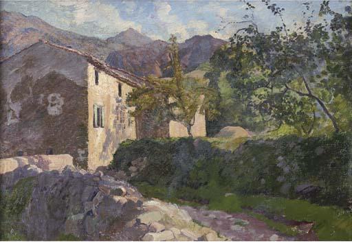 Georges-Daniel de Monfried - Ferme en soleil d\'après-midi
