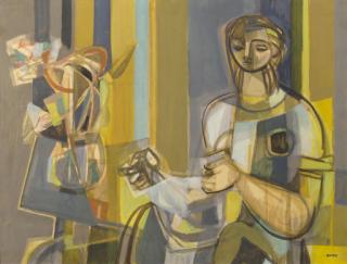 Georges Dayez - Woman with flowers