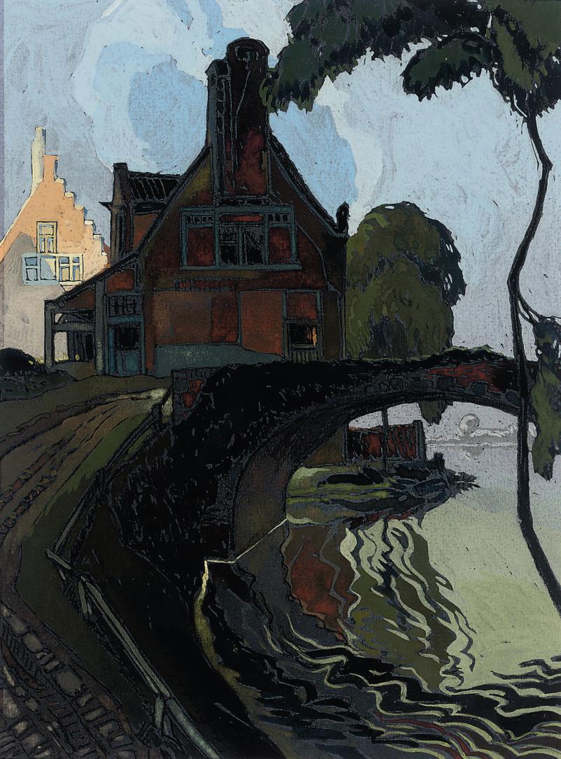 Georges De Feure - A mill by a bridge