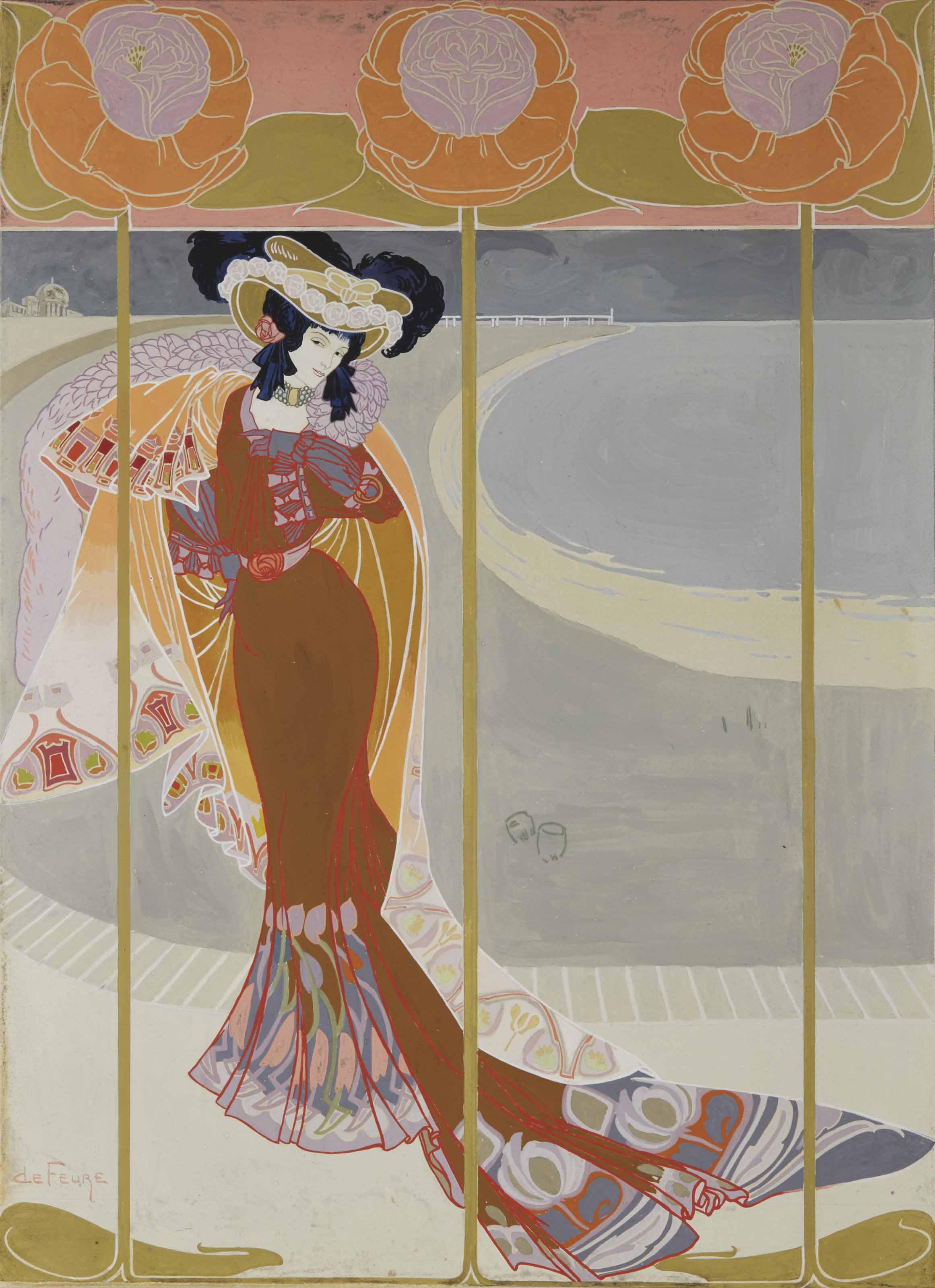 Georges De Feure - Élégante sur la plage