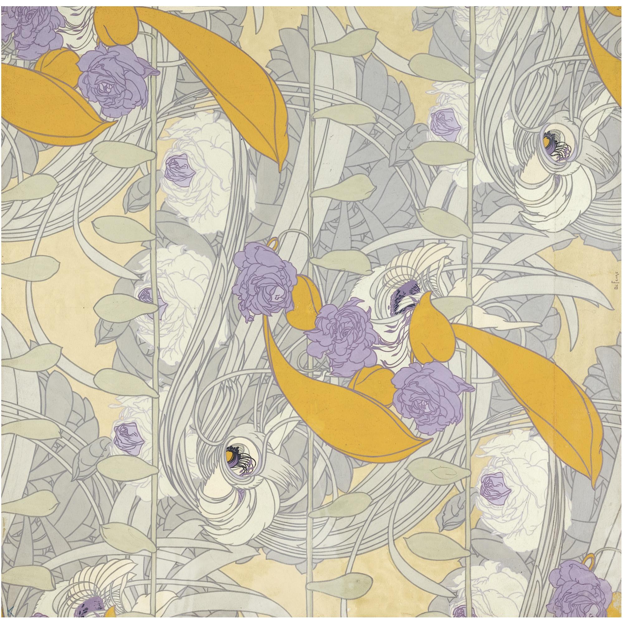 Georges De Feure - French dessin De Fleurs