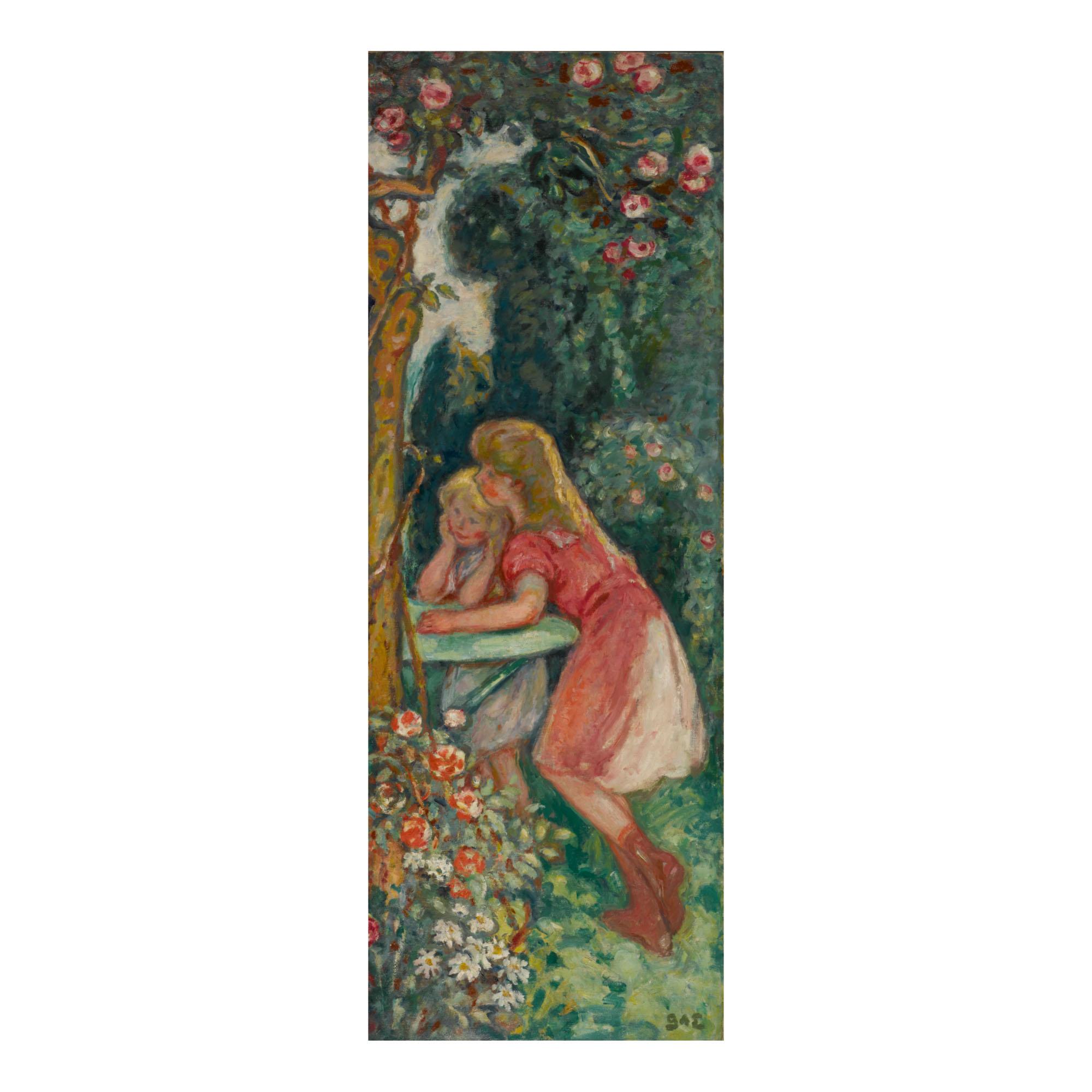 Georges D\'Espagnat - Fillettes Dans Un Jardin Fleuri