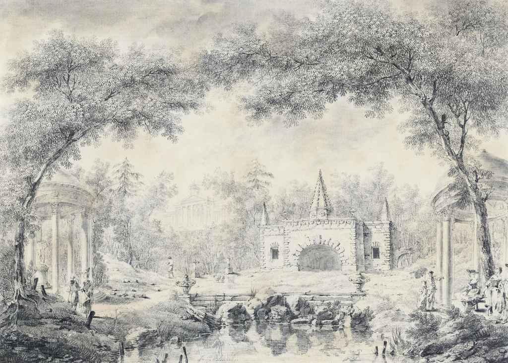 Georges-François Blondel - The Pebble Rotondo and the Shell Rotondo at the Elysian Fields, Stowe