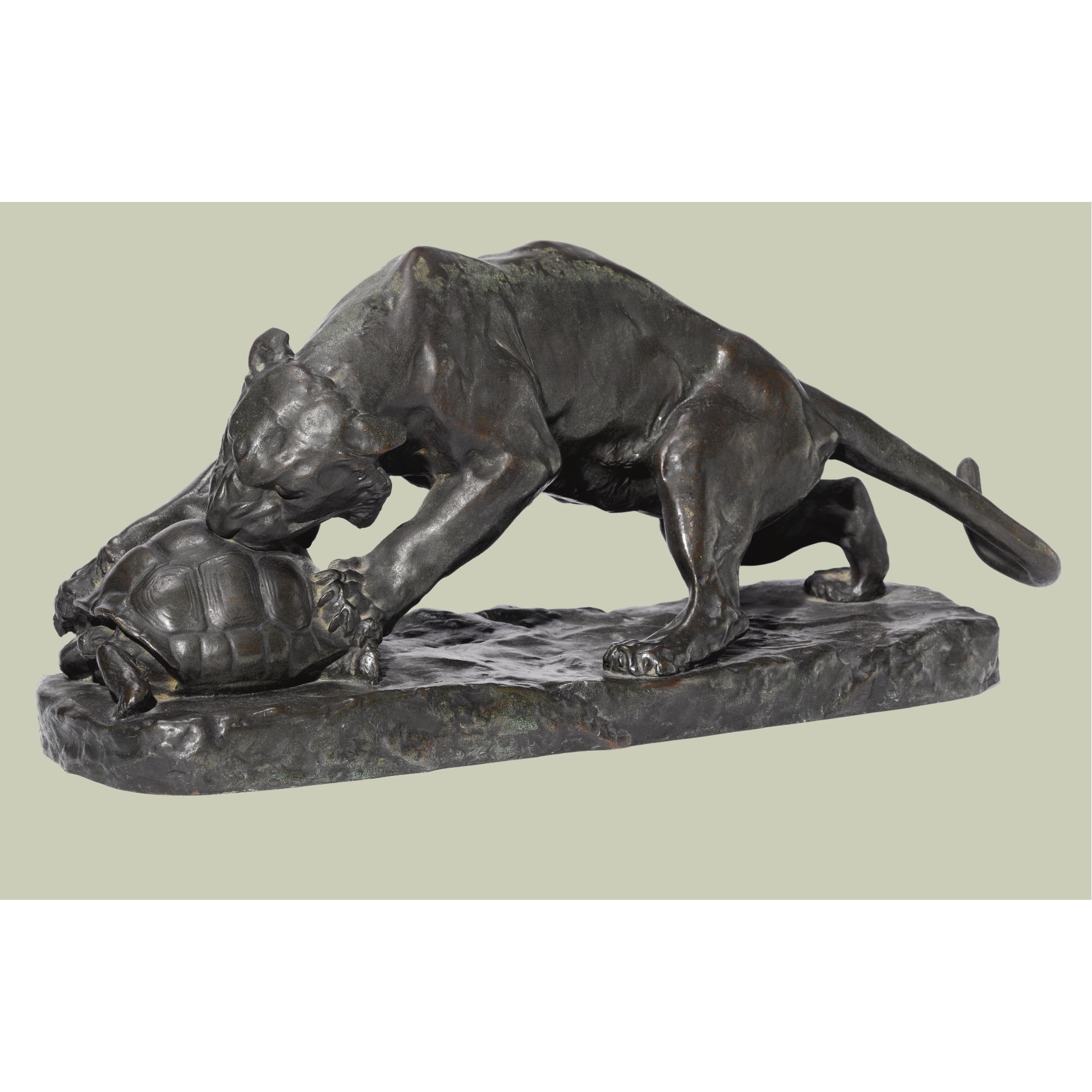 Georges Gardet - French Tiger Attacking A Tortoise