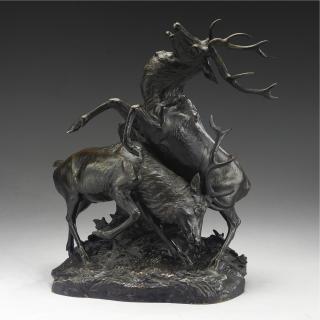 Georges Gardet - French Two Stags Sparring