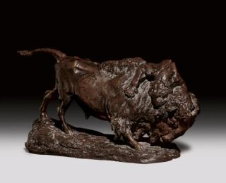 Georges Gardet - Lion attaquant un bison