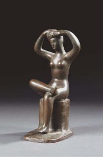 Georges Grard - Femme assise arrangeant sa coiffure