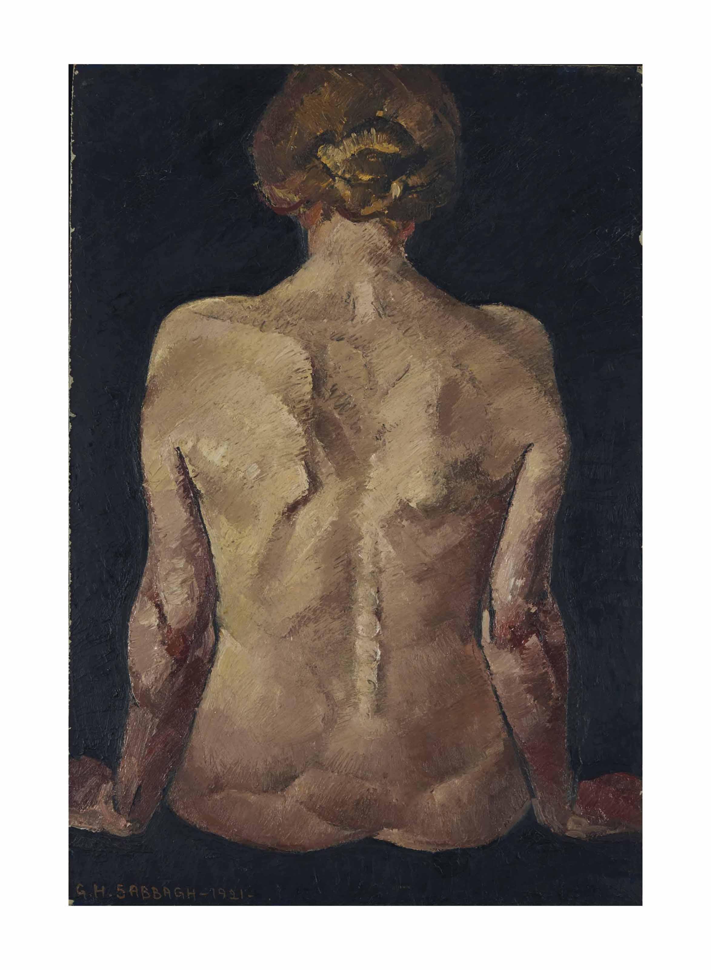 Georges Hanna Sabbagh - Dos sur fond noir