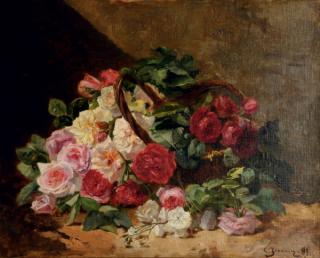 Georges Jeannin - Roses in a basket