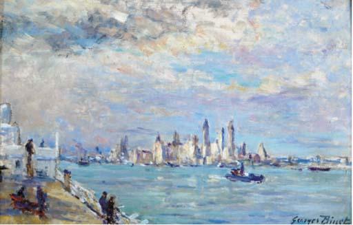 Georges Jules Ernest Binet - A Harbor View