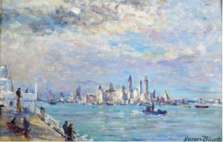 Georges Jules Ernest Binet - A Harbor View