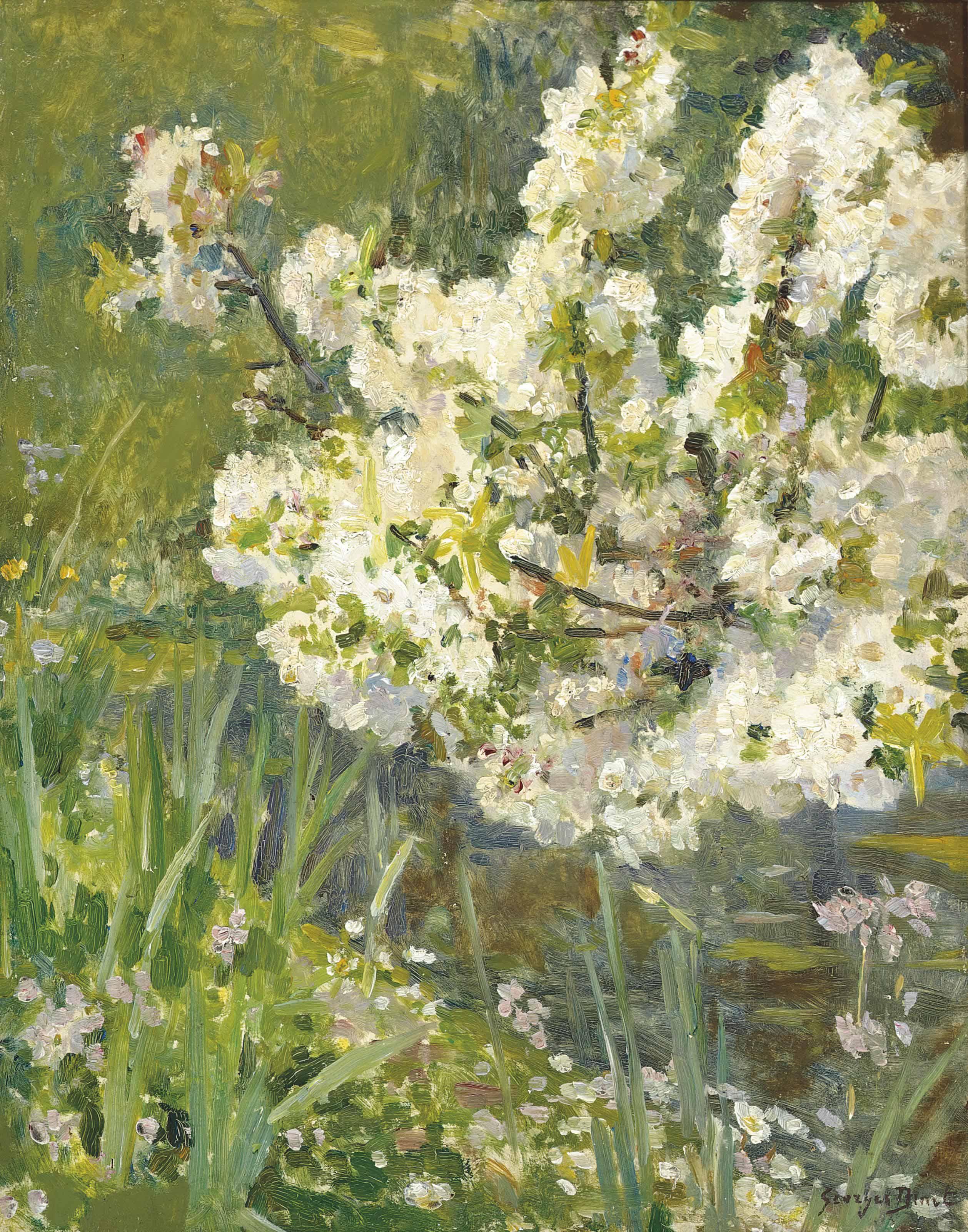 Georges Jules Ernest Binet - Springtime By The Water