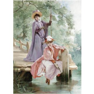 Georges-Jules-Victor Clairin - Elegant Ladies Fishing