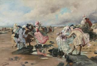 Georges Jules Victor Clairin - French A Sunday At The Seaside