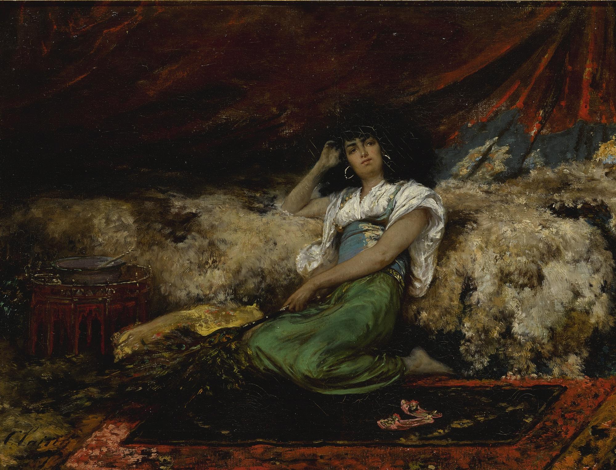 Georges Jules Victor Clairin - French the Peacock Fan 