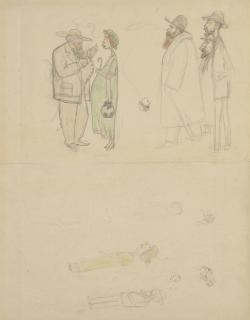 Georges Lacombe - Caricatures de Paul Sérusier, Marguerite-Claude Sérusier, Ker-Xavier Roussel, Pierre Bonnard et Édouard Vuillard