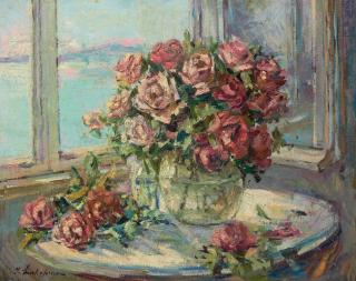 Georges Lapchine - Still life with roses