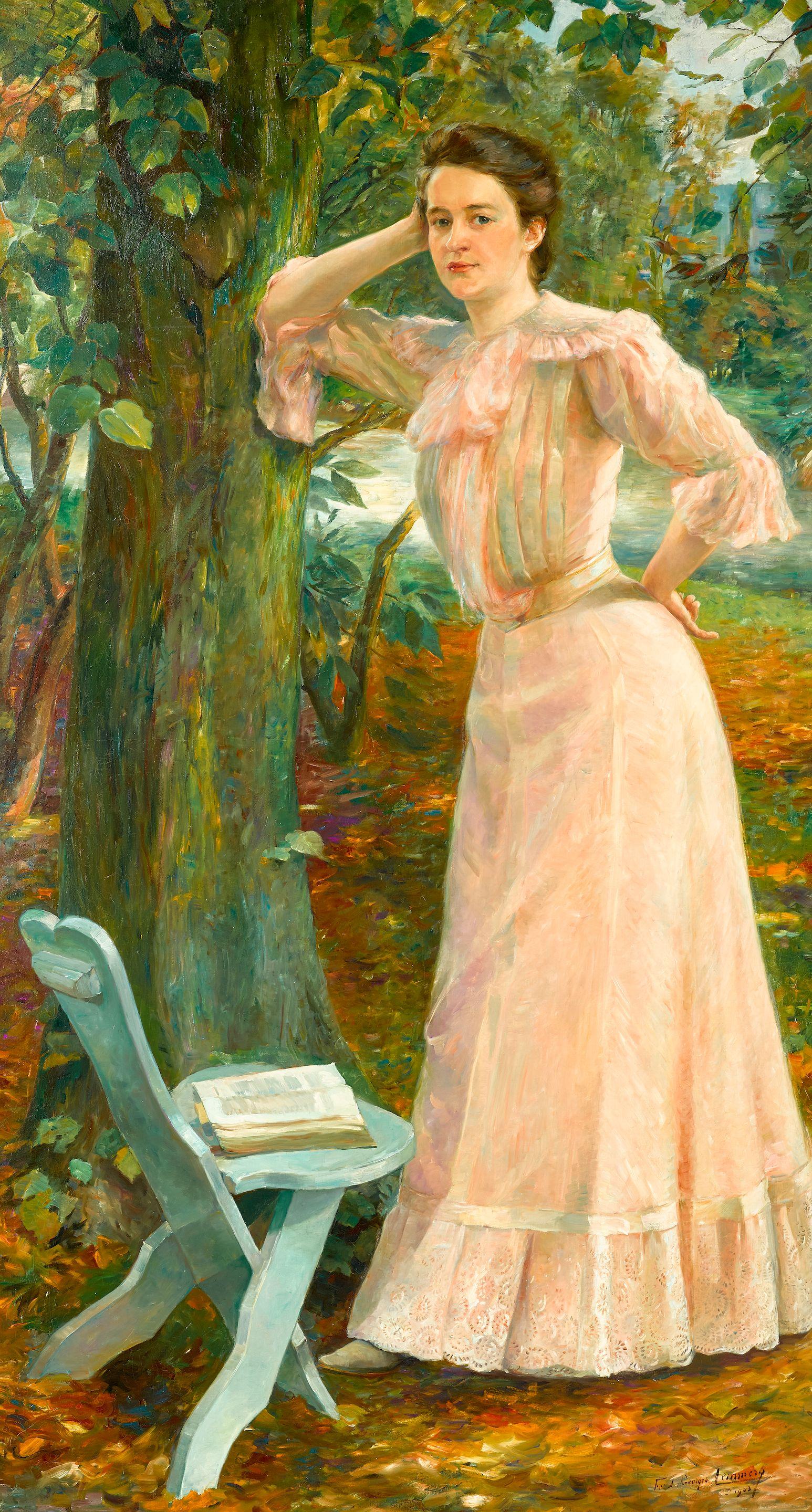 Georges Lemmers - The lady in pink