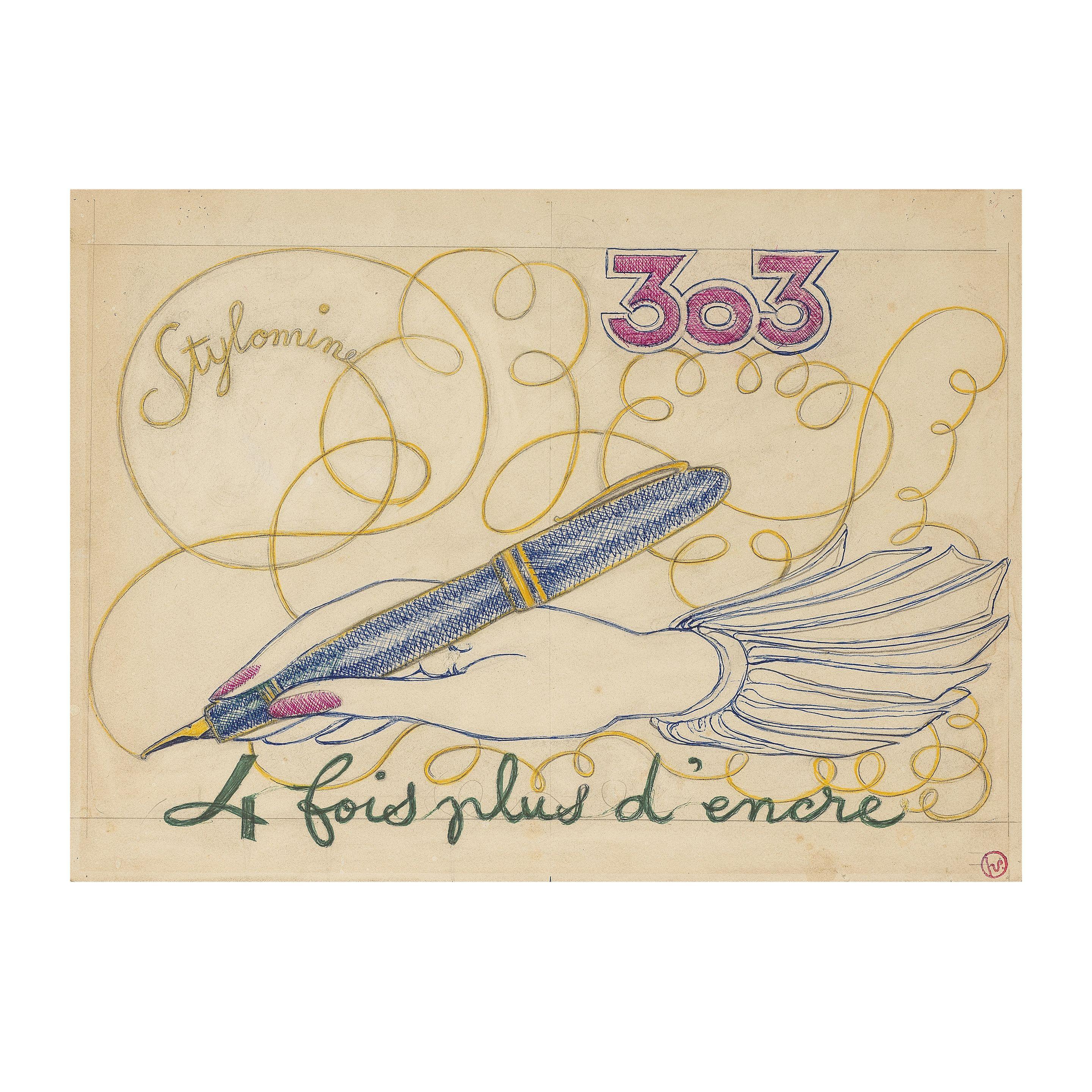 Georges Lepape - Projet de publicité pour le Stylomine