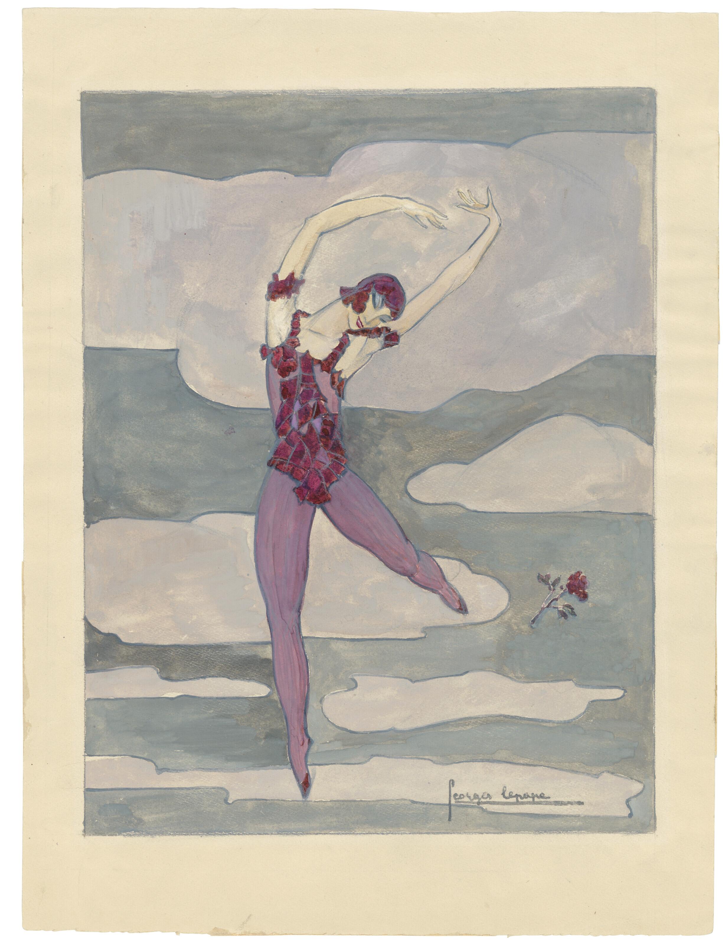 Georges Lepape - Vaslav Nijinsky dans ‘Le Spectre de la Rose’