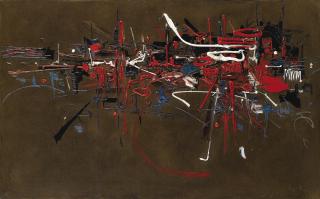 Georges Mathieu - Compositionsigned And Dated 59; Oil On Canvas.