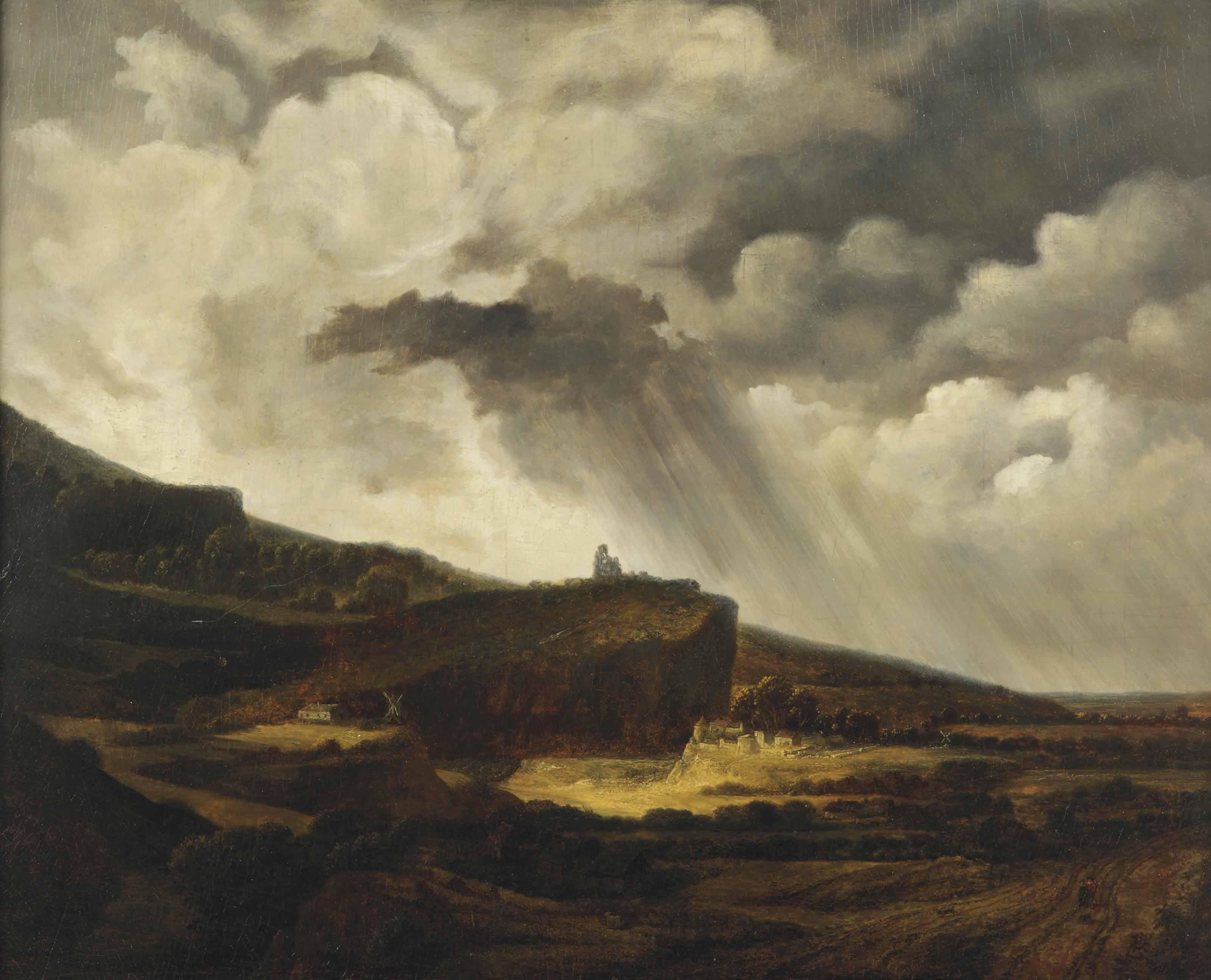 Georges Michel - A view of the Butte Montmartre, Paris