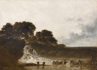 Georges Michel - Fischer am Wasserfall.