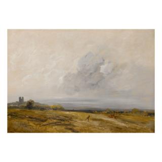 Georges Michel - Homme Et Cavalier Dans Un Paysage