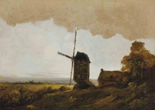 Georges Michel - Paysage au moulin