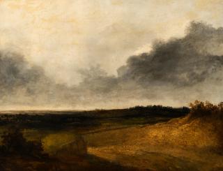 Georges Michel - Storm Clouds Over an Autumn Field unsigned