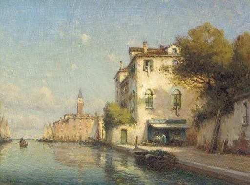 Georges Noel Bouvard - A Venetian canal