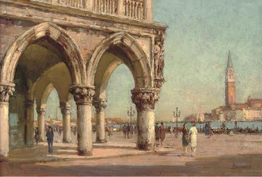 Georges Noel Bouvard - At the corner of the Doge\'s palace, Venice