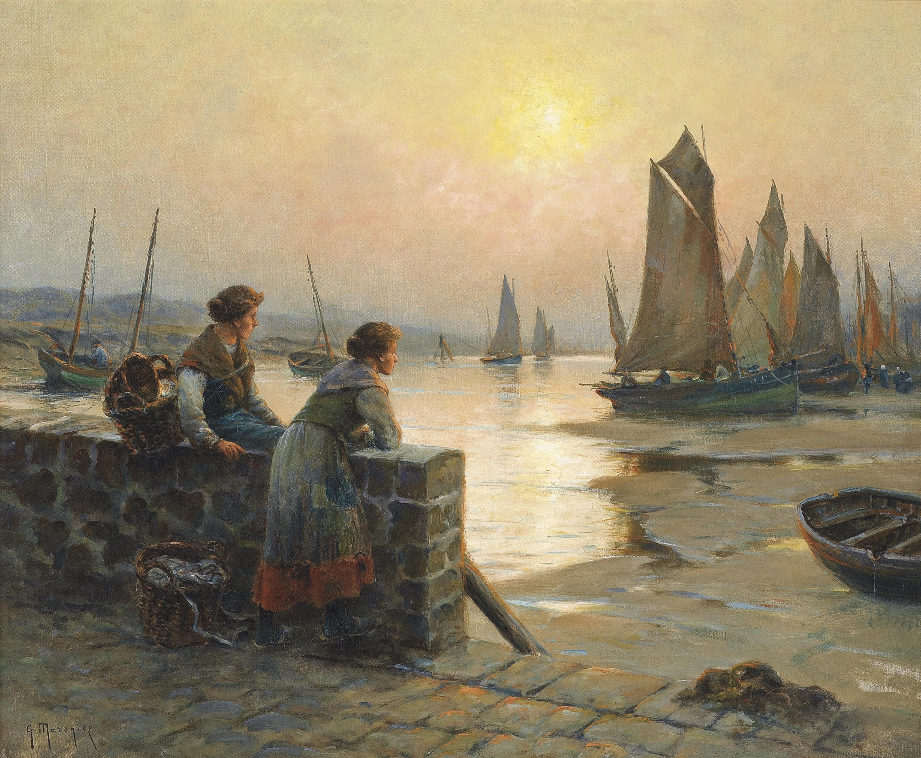 Georges-Philibert-Charles Maroniez - Waiting for the fishing fleet to return