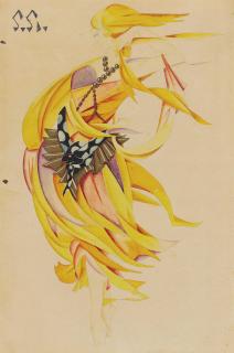 Georges Pogédaïeff - Costume design for a female dancer with snake belt